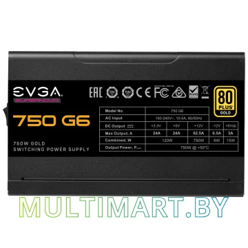 Блок питания EVGA SuperNOVA 750 G6 750W (220-G6-0750-X2) картинка 2